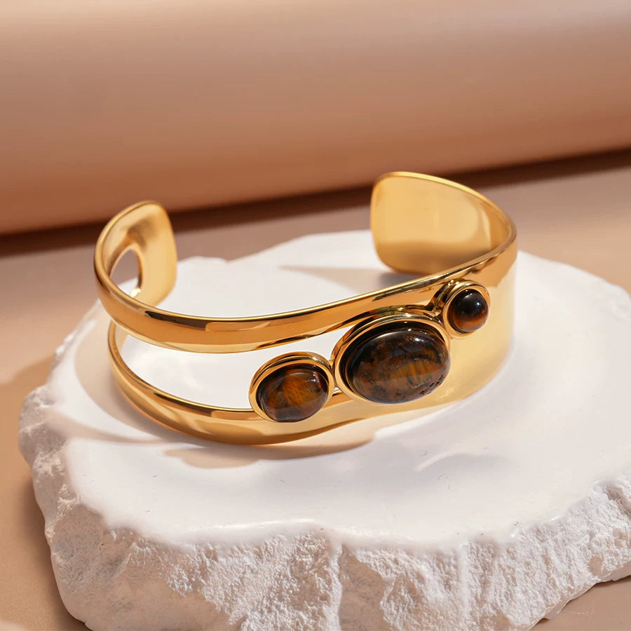 Vintage Tiger Eye Bracelet & Ring Set