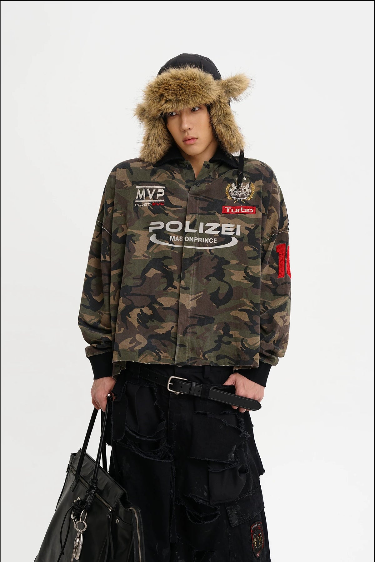 MASONPRINCE Camo Racing Graphic Polo