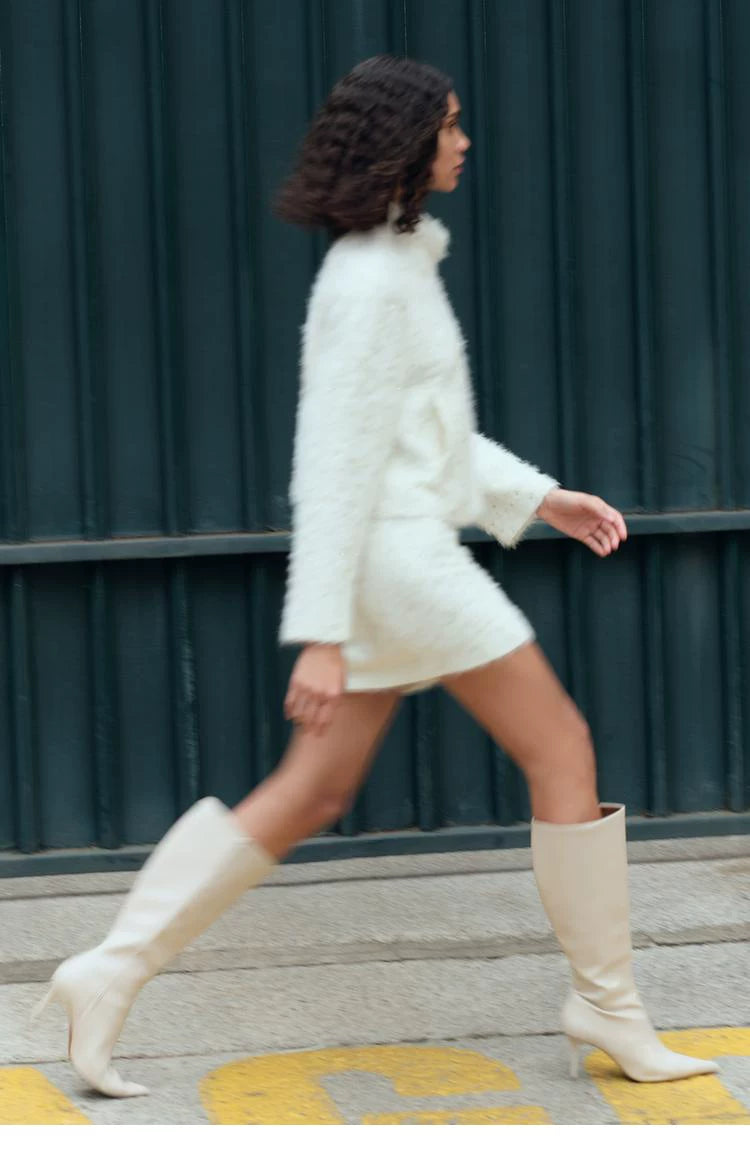 Women's Pointed Toe Stiletto Knee-High Boots