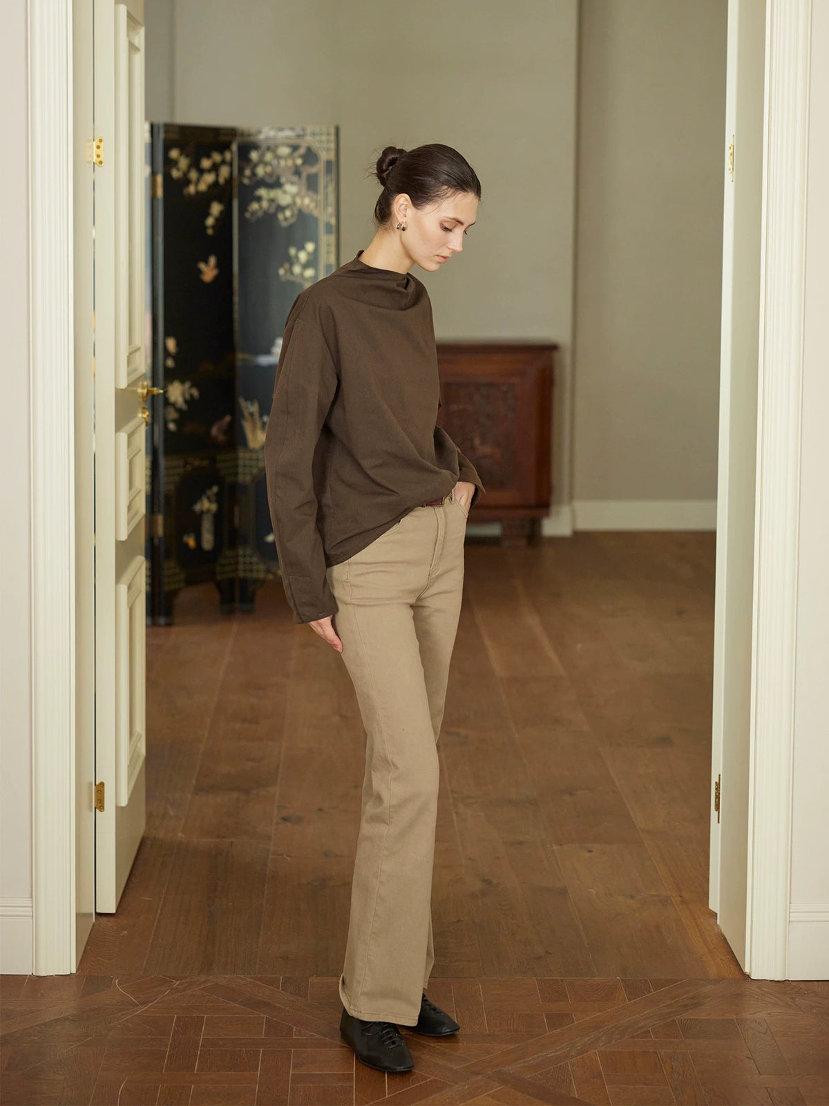 MOOFEEL Stand-Collar Shirt
