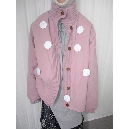 Smoke Pink Stand-Collar Quilted Jacket - view 1