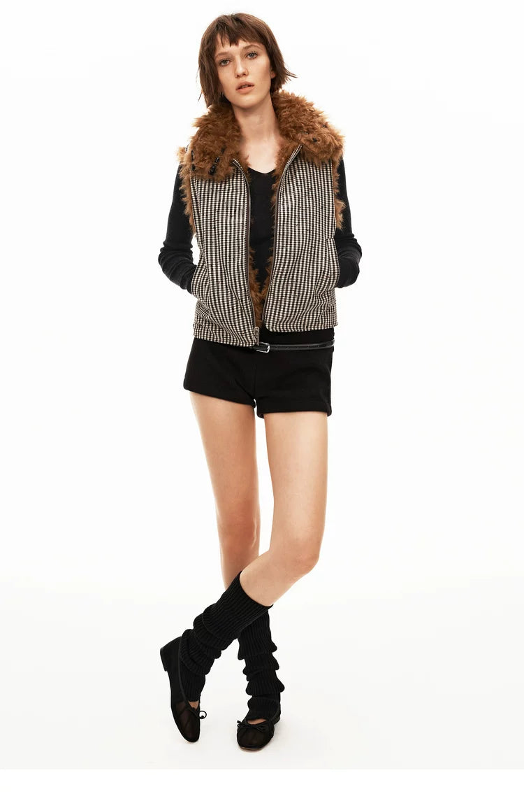 Reversible Check Fleece Vest - 360 view 29