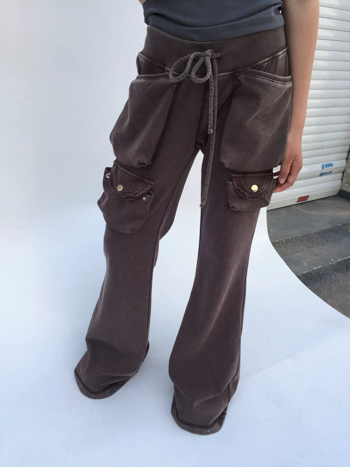 Gewaschene Utility-Flared-Hose mit Kordelzug