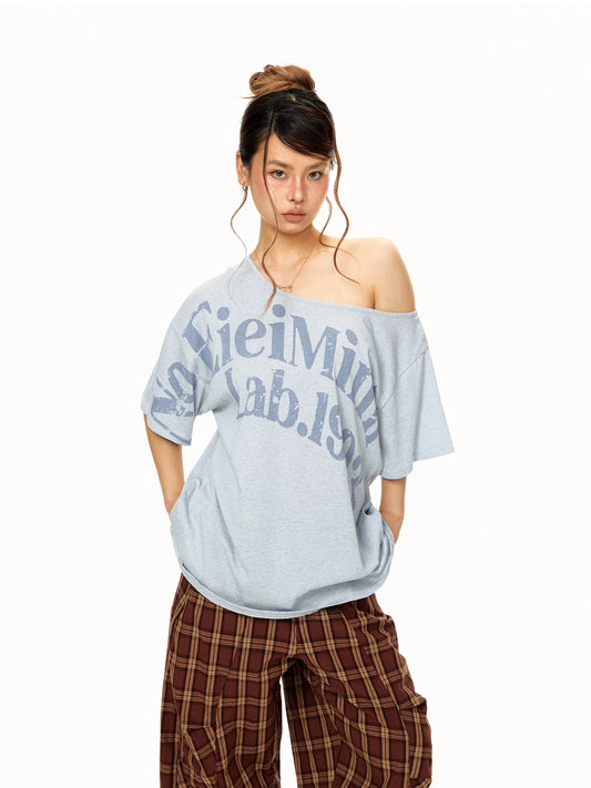 Off Shoulder Graphic T Shirt product view