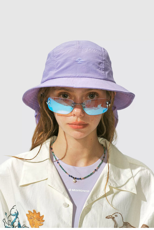 UPF 50+ Fishing Bucket Hat with Removable Neck Flap & Reflective Trim
