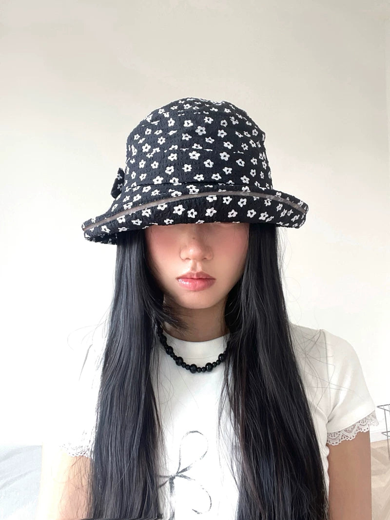 Women’s Floral Bucket Hat, Breathable Sun Protection Wide Brim Sun Hat for Summer Outdoor Travel