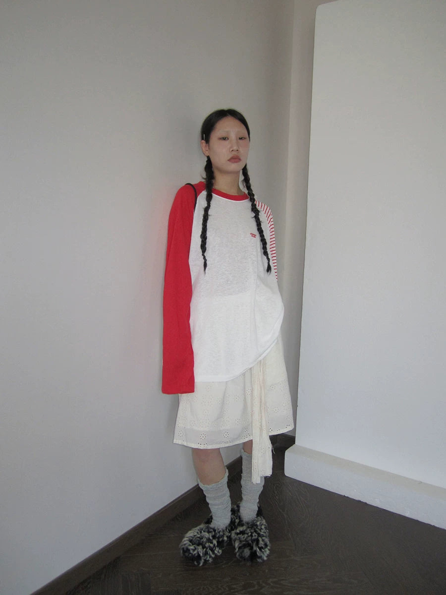 Colorblock-Raglan-Streifen-Langarmshirt