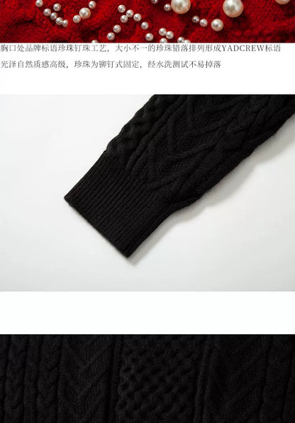 Pearl Letter Knit Sweater