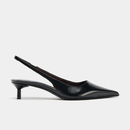 Women's Pointed-Toe Kitten-Heel Slingback Pumps