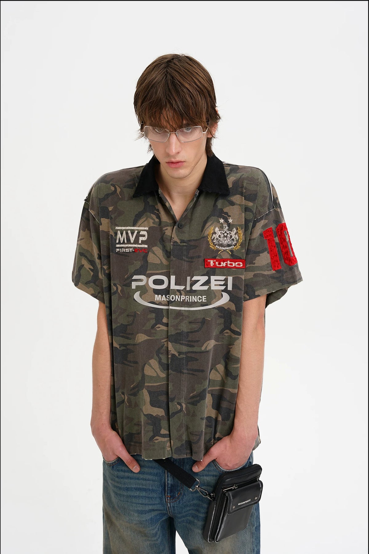MASONPRINCE Camo Racing Graphic Polo
