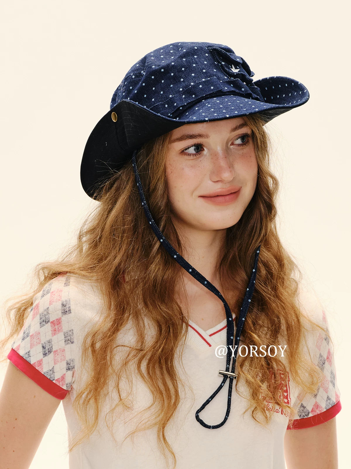 Women's Vintage Navy Star Bucket Hat – Adjustable Sun Protection Hiking, Camping & Fishing Hat