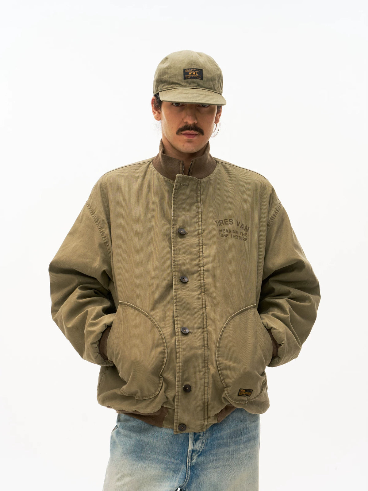 Washed Insulated Deck Jacket in khaki