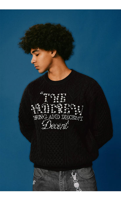 Pearl Letter Knit Sweater