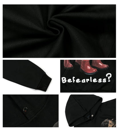 Dachshund Print Fleece Hoodie