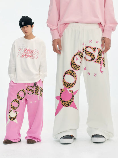 Graphic Star Embroidered Sweatpants