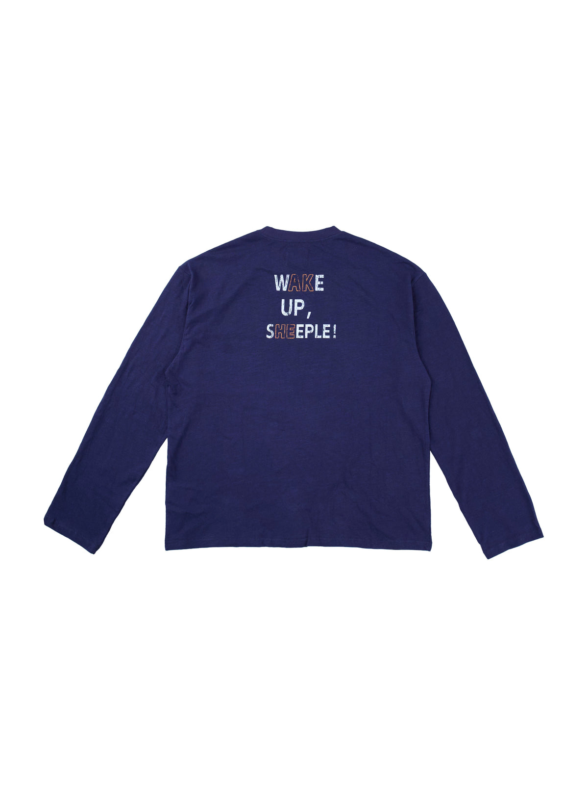 Vintage Graphic Long Sleeve T-Shirt, Blue purple back product view