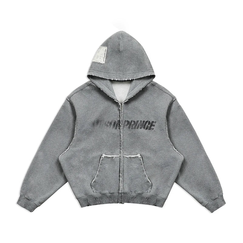 MASONPRINCE Remake Distressed Graphic Hoodie