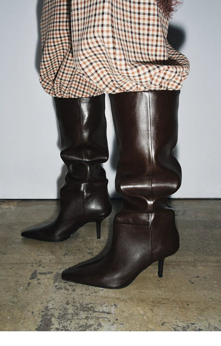 Women's Pointed Toe Stiletto Knee-High Boots