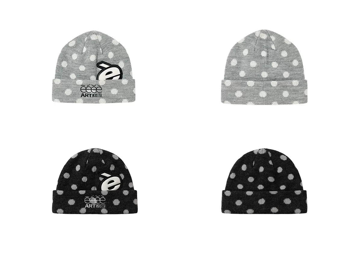 Polka Dot Knit Beanie
