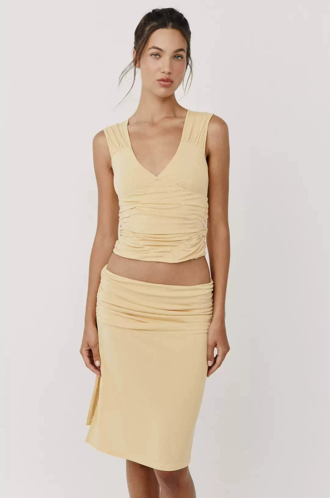 V-Neck Top & Midi Skirt - 360 view 2