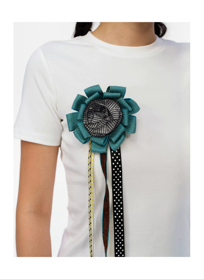 Assorted Fabric Flower Brooch