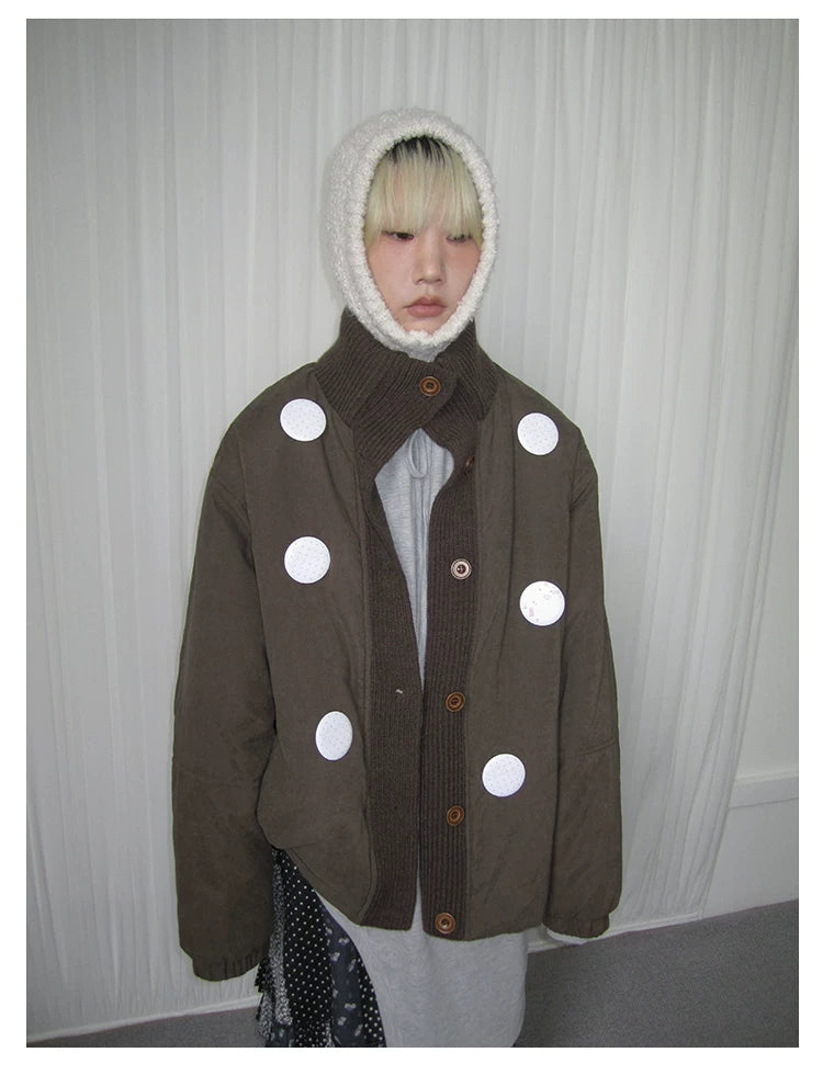 Smoke Pink Stand-Collar Quilted Jacket