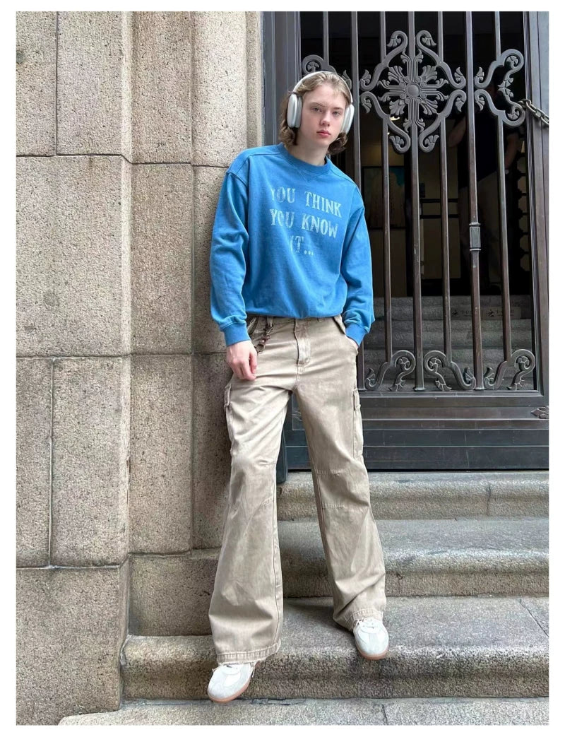 VLABMADE Distressed Wide-Leg Parachute Pants
