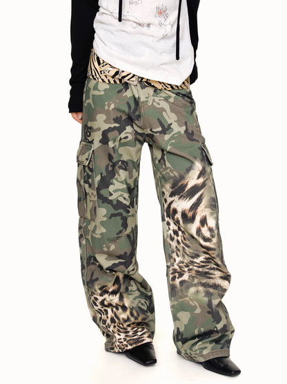 Camouflage Patchwork Cargo Pants product photo
