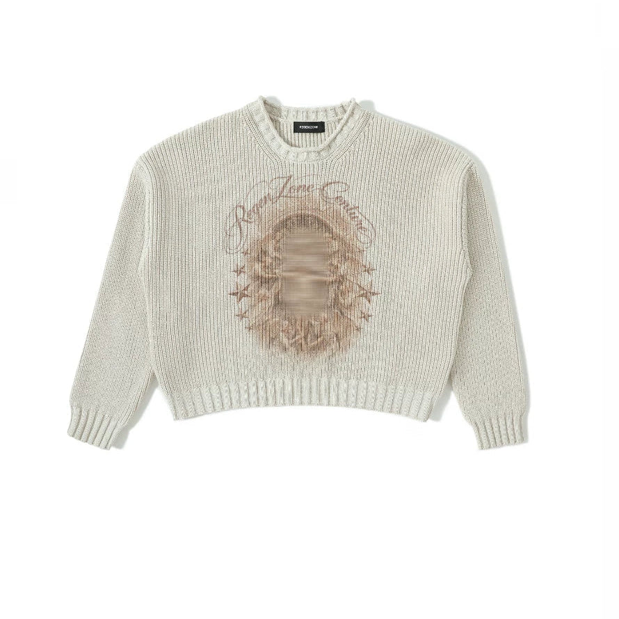 Star Orbit Relaxed Cropped Sweater
