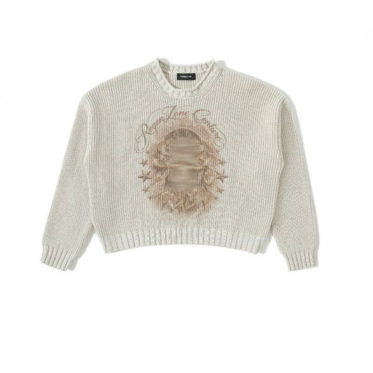 Star Orbit Relaxed Cropped Sweater