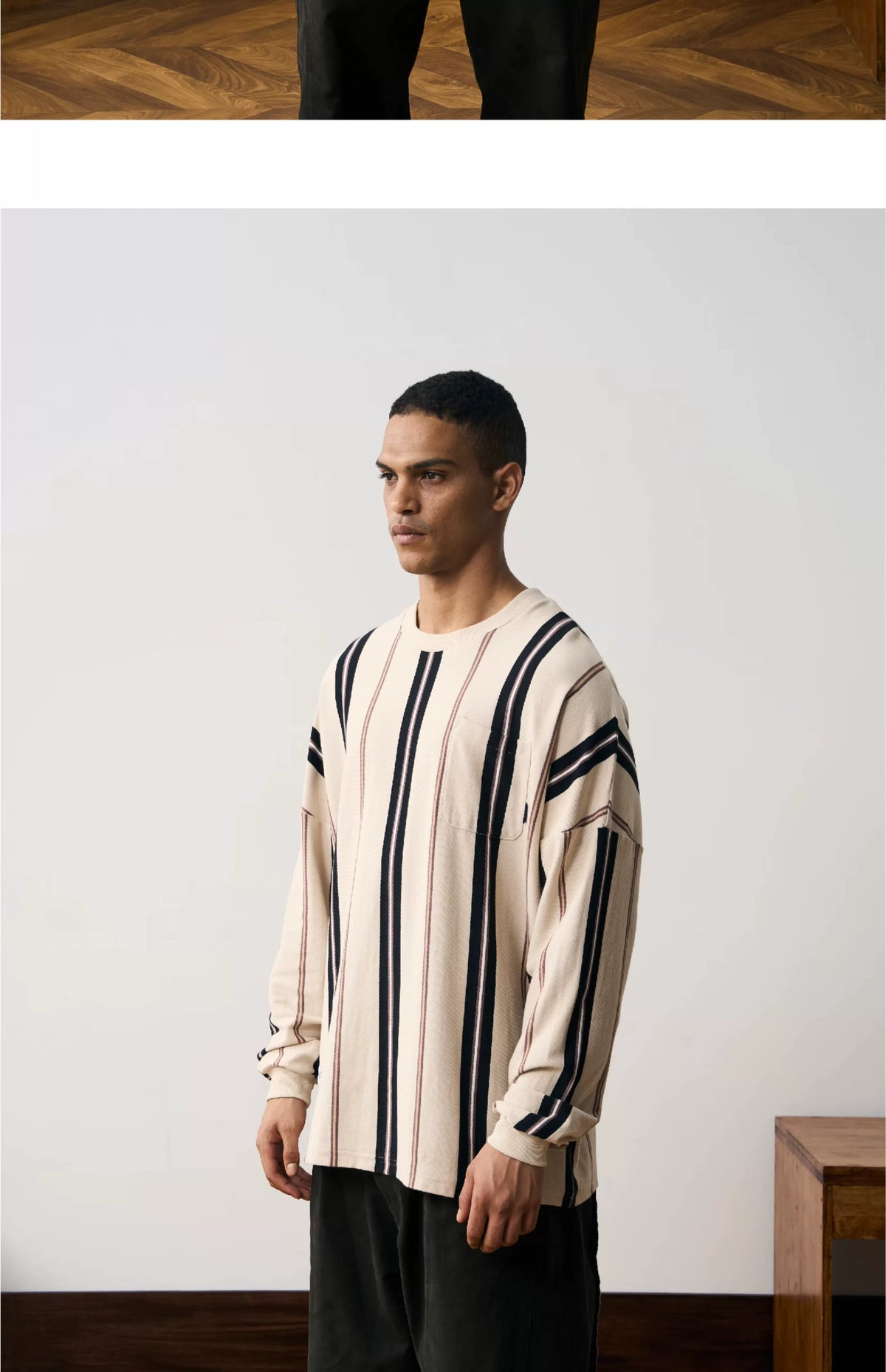 Striped Relaxed Long Sleeve Shirt product view