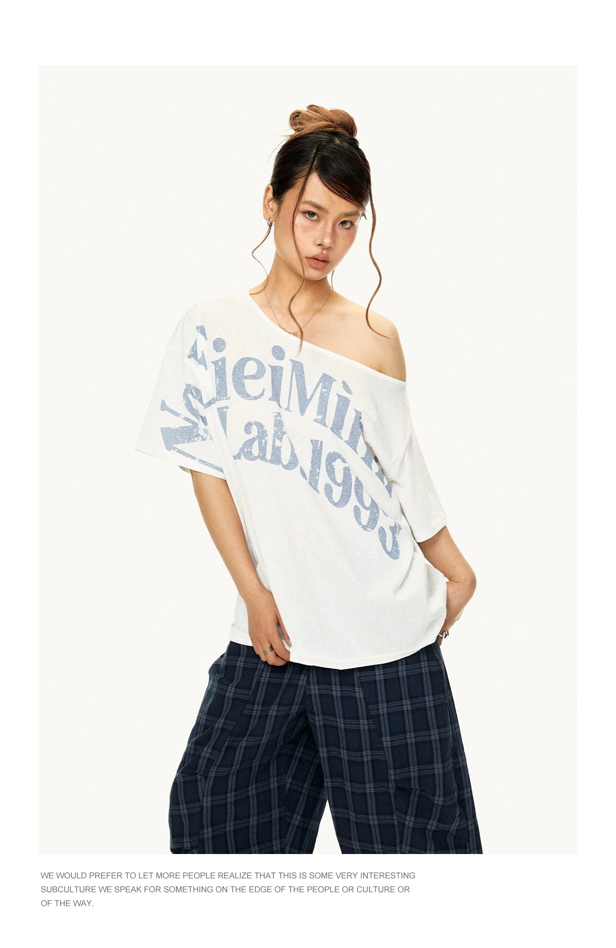 Off Shoulder Graphic T Shirt product view