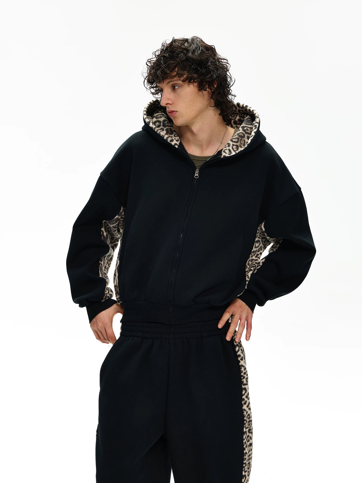Unisex Leopard Panel Fleece Set