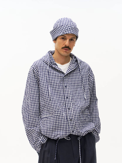 Hooded Drawstring Shirt Jacket product view