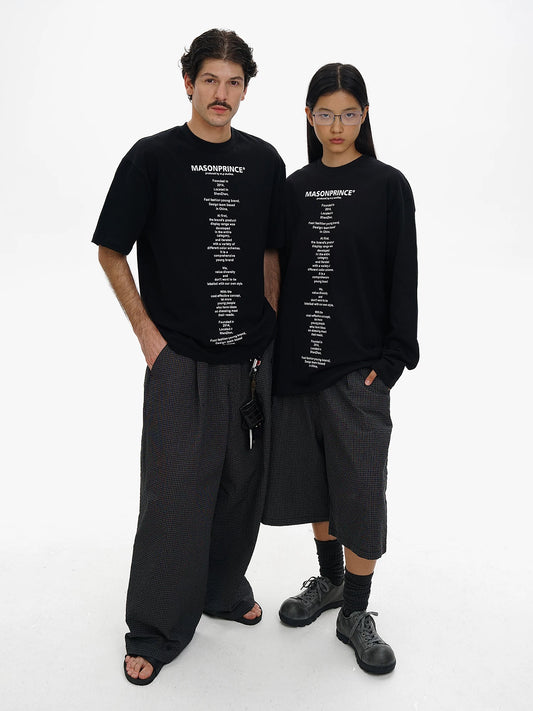 MASONPRINCE Slogan Graphic Cotton T-Shirt