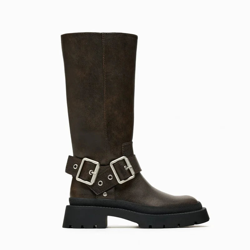 Women's Platform Block Heel Knee-High Boots