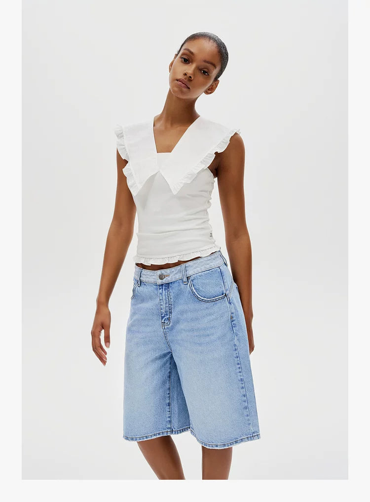 Layered Ruffle V-Neck Top - 360 view 6
