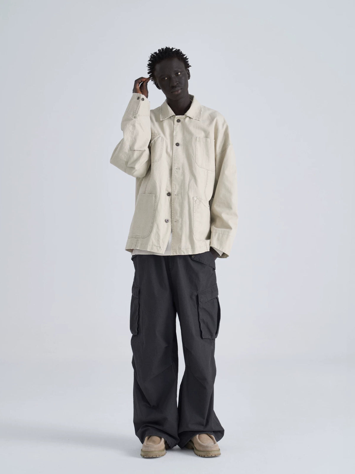 Washed Utility Cargo Pants model view