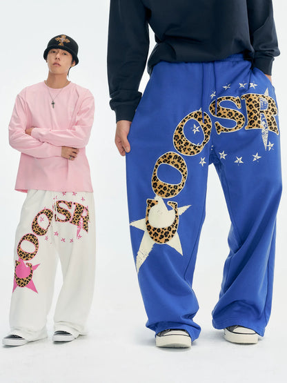 Graphic Star Embroidered Sweatpants