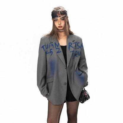 Blue Print Oversized Blazer