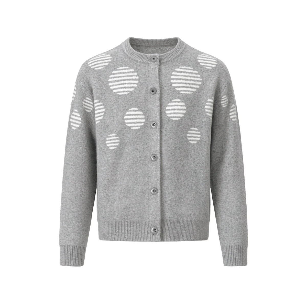 Striped Dot Knit Cardigan