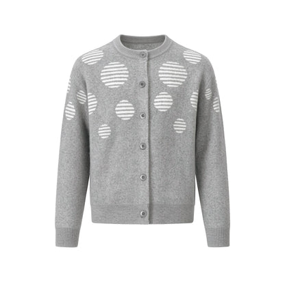 Striped Dot Knit Cardigan