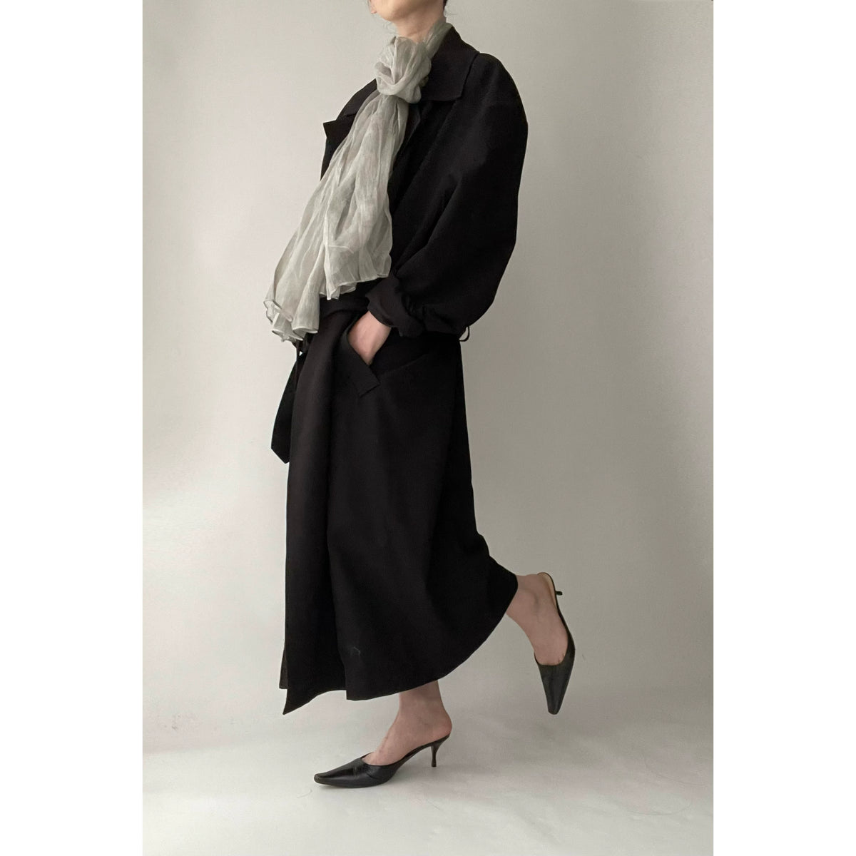 Light Gray Silk Cashmere Scarf product photo