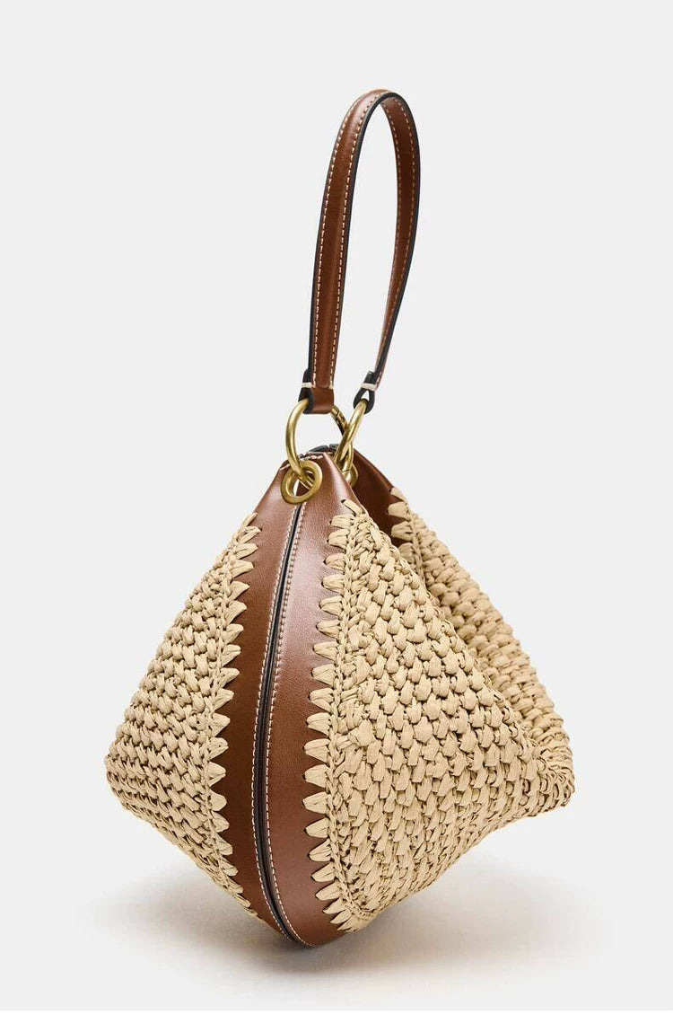 Woven Crescent Tote Bag detail 8
