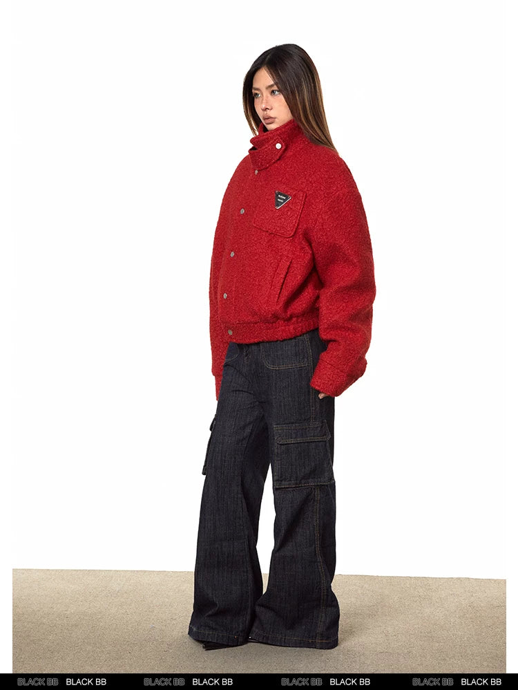 Cropped Stand Collar Padded Jacket