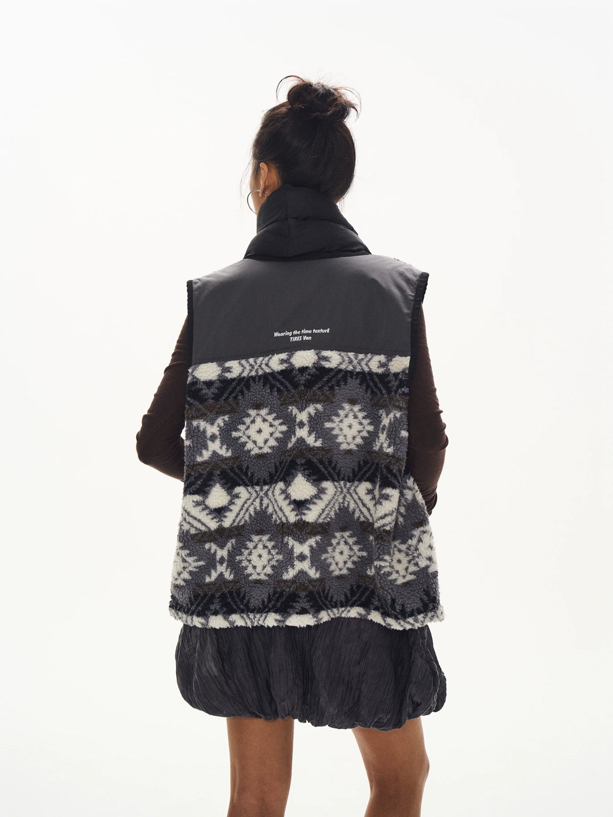 Patterned Fleece Vest model view