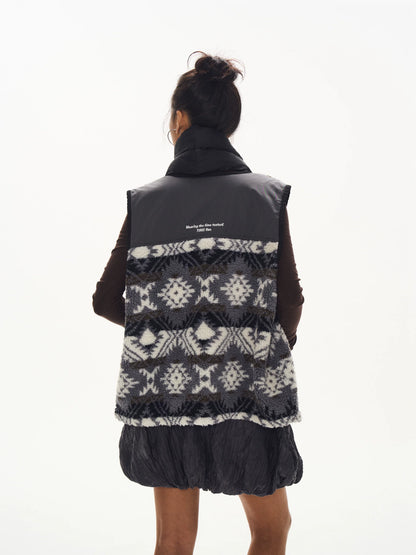 Patterned Fleece Vest model view