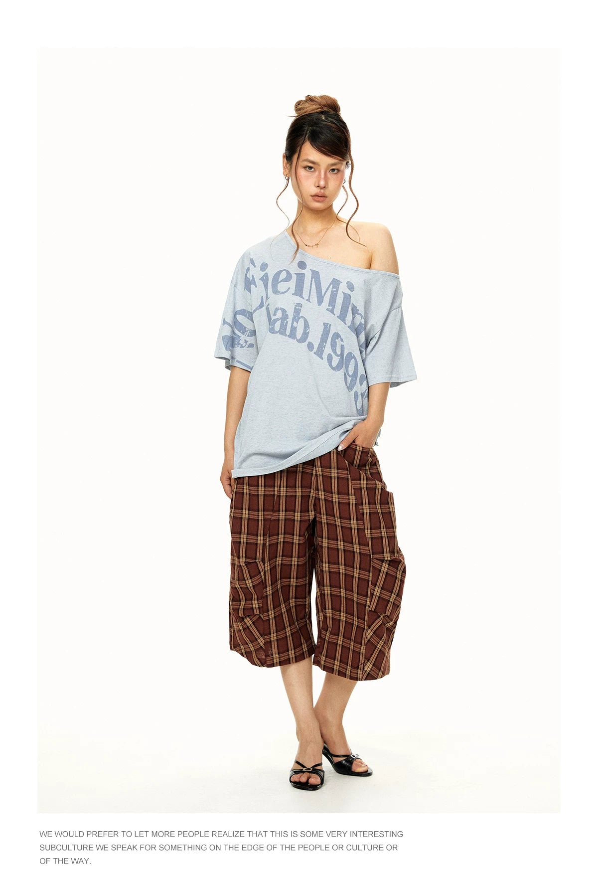 Off Shoulder Graphic T Shirt product view