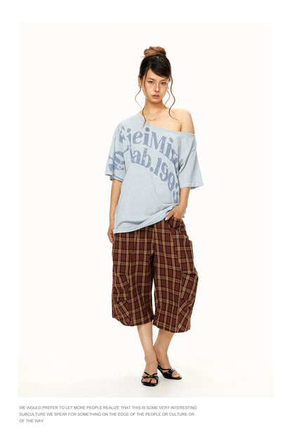 Off Shoulder Graphic T Shirt product view