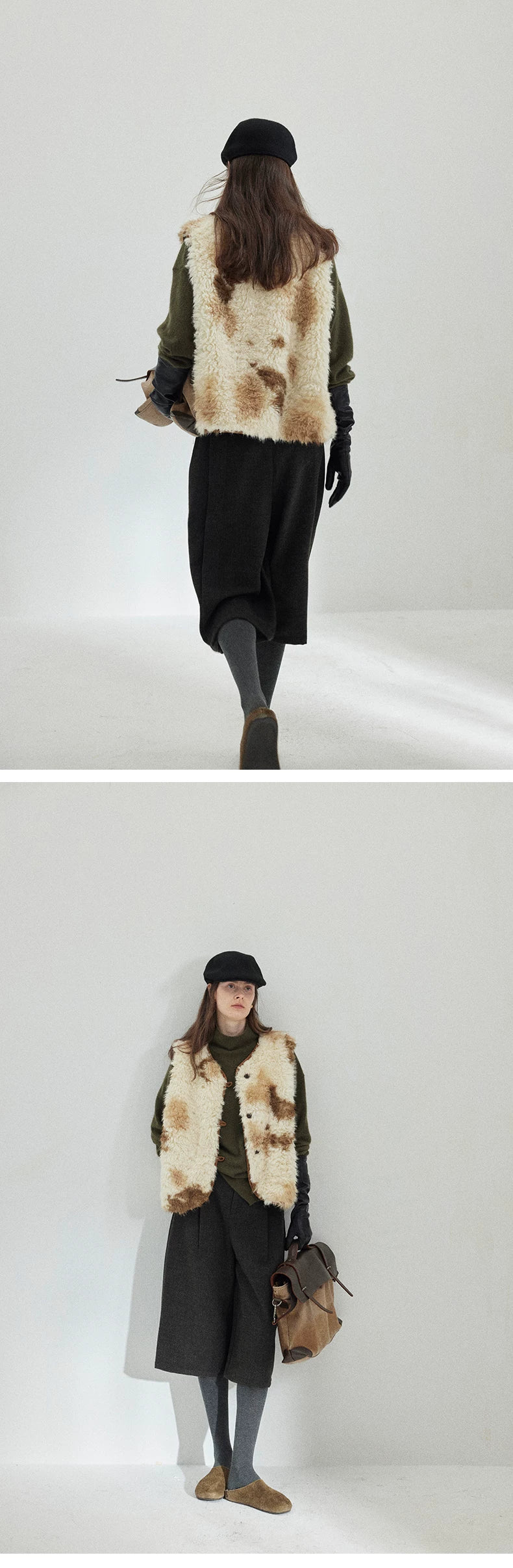 MOOFEEL Bouclé Fleece Vest - 360 view 3